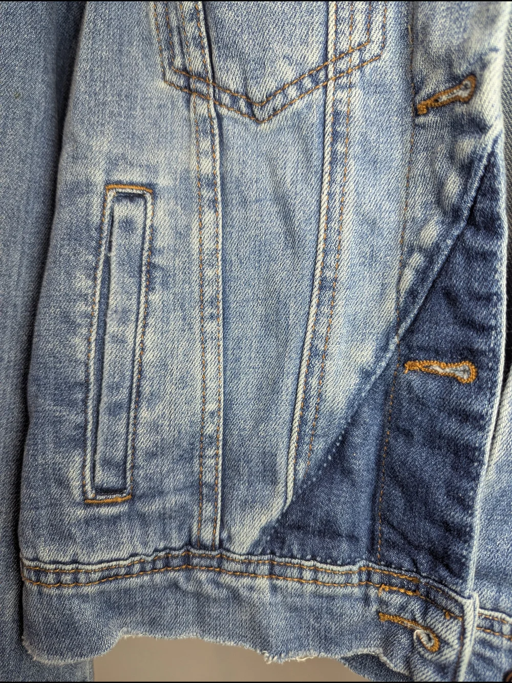 Free People Women's Size S Rumors Seamed Denim Indigo Acid Wash Blue Jacket - Picture 6 of 11